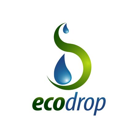 Eco Drop. Abstract illustration water drop logo concept design template ideaのイラスト素材