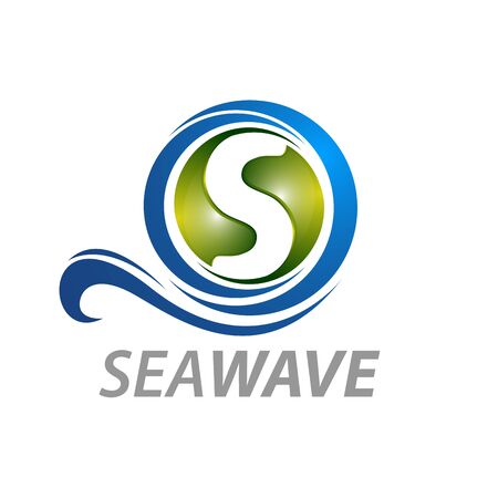 Sea wave initial letter S logo concept design. Symbol graphic template element vectorのイラスト素材