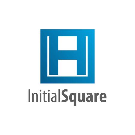 Square initial letter H logo concept design. Symbol graphic template element vectorのイラスト素材