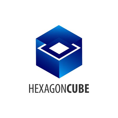 Hexagon cube logo concept design. Symbol graphic template element vectorのイラスト素材