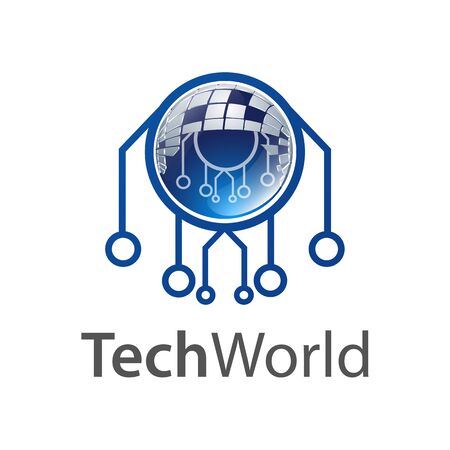 Technology world logo concept design. Symbol graphic template element vectorのイラスト素材