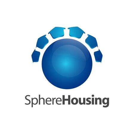 Sphere housing logo concept design. Symbol graphic template element vectorのイラスト素材