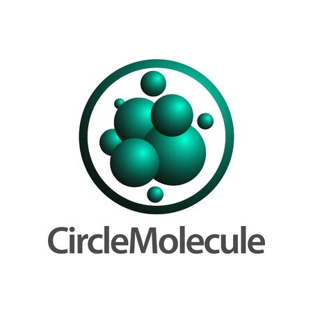 Circle molecule logo concept design. Symbol graphic template element vectorのイラスト素材