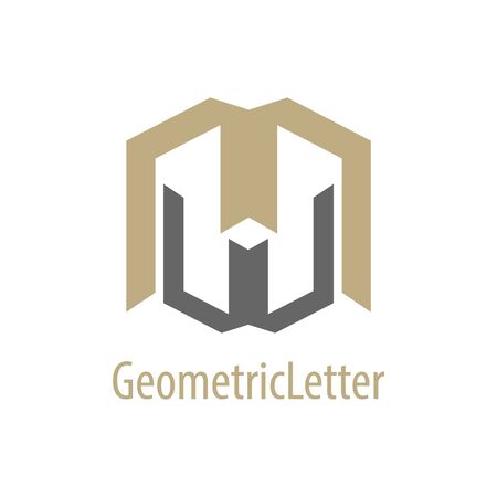 Geometric initial letter MW WM logo concept design. Symbol graphic template element vectorのイラスト素材