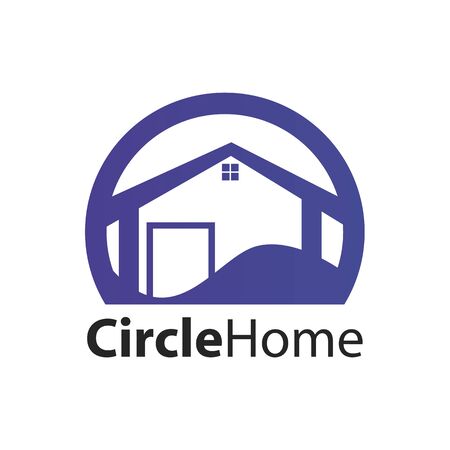Circle home logo concept design. Symbol graphic template element vectorのイラスト素材