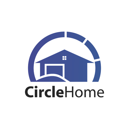 Circle home logo concept design. Symbol graphic template element vectorのイラスト素材