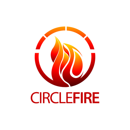 Circle fire logo concept design. Symbol graphic template element vectorのイラスト素材