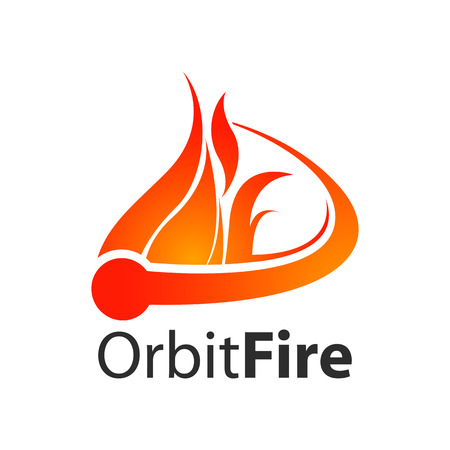 Orbit fire logo concept design. Symbol graphic template element vectorのイラスト素材