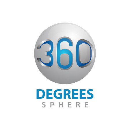 360 degrees sphere logo concept design. Symbol graphic template element vectorのイラスト素材