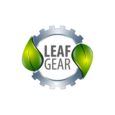 Leaf gear logo concept design. Symbol graphic template element vectorのイラスト素材