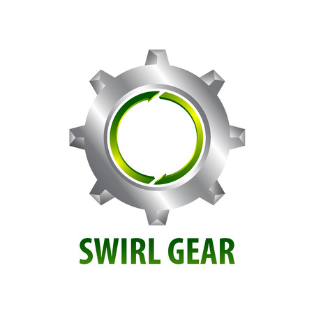 Swirl gear logo concept design three dimensional style. Symbol graphic template element vectorのイラスト素材