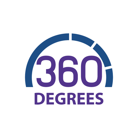 Circle 360 degrees logo concept design. Symbol graphic template element vectorのイラスト素材