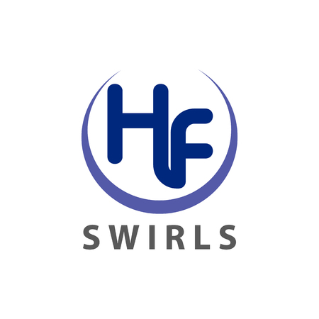 Swirls initial letter HF logo concept design. Symbol graphic template element vectorのイラスト素材