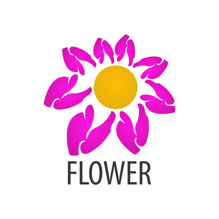 Pink flower logo concept design. Symbol graphic template element vectorのイラスト素材