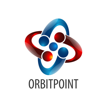 Shiny orbit point logo concept design. Symbol graphic template element vectorのイラスト素材