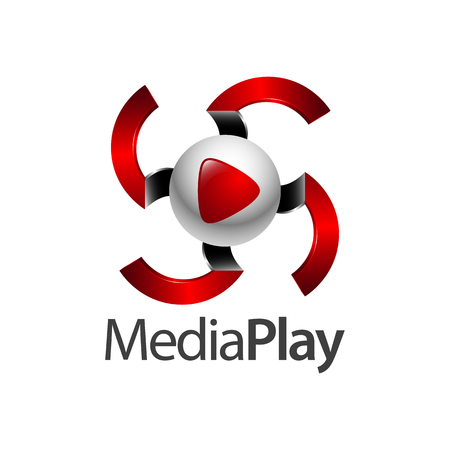 Swirl sphere media play logo concept design. Symbol graphic template element vectorのイラスト素材