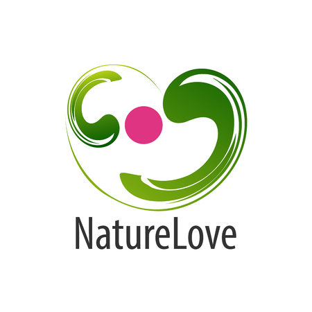 Abstract nature love logo concept design. Symbol graphic template element vectorのイラスト素材
