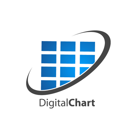 Digital chart block logo concept design. Symbol graphic template element vectorのイラスト素材