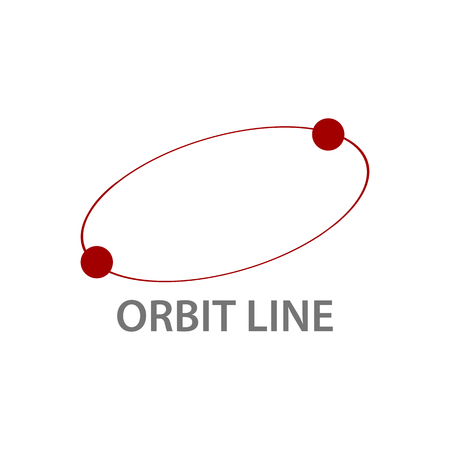 Red orbit line planet logo concept design. Symbol graphic template element vectorのイラスト素材