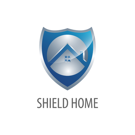 Shield home real estate logo concept design. Symbol graphic template element vectorのイラスト素材