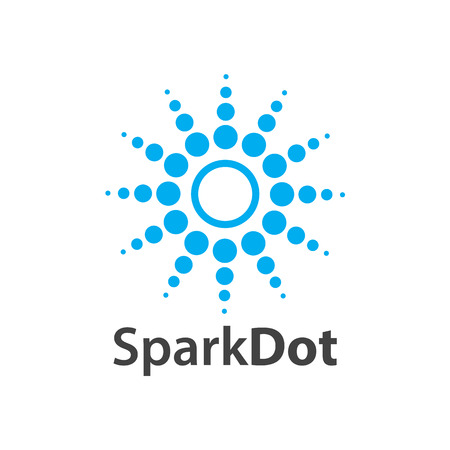 Spark dot logo concept design. Symbol graphic template element vectorのイラスト素材