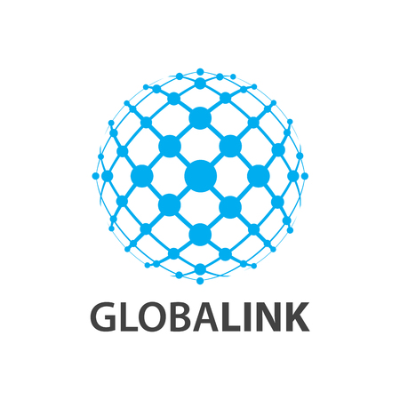 Global link. Globe world line logo concept design. Symbol graphic template element vectorのイラスト素材