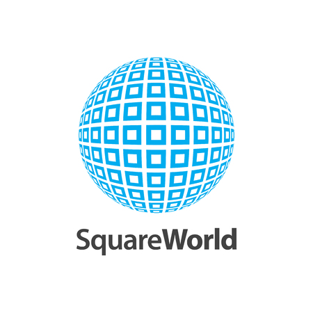 Square world pattern logo concept design. Symbol graphic template element vectorのイラスト素材