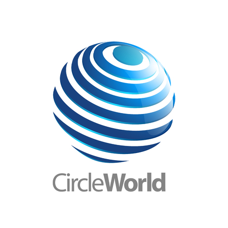 Circle world logo concept design. Symbol graphic template element vectorのイラスト素材