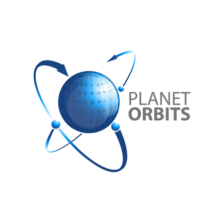 Planet orbits arrow logo concept design. Symbol graphic template element vectorのイラスト素材