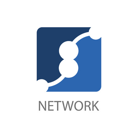 Square network link logo concept design. Symbol graphic template element vectorのイラスト素材