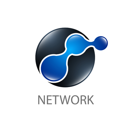Circle network link logo concept design. Symbol graphic template element vectorのイラスト素材