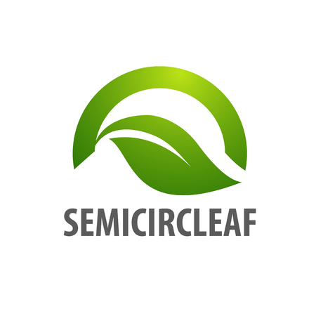 Semicircle leaf logo concept design. Symbol graphic template element vectorのイラスト素材