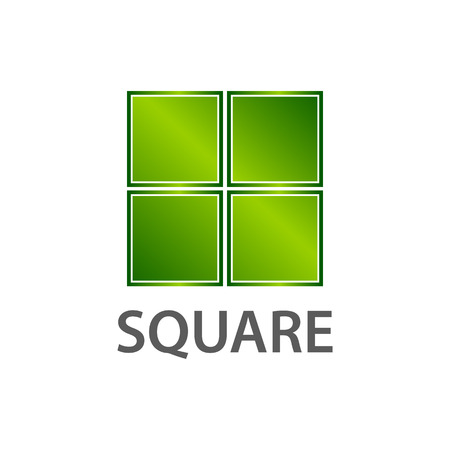 Shiny green square logo concept design. Symbol graphic template element vectorのイラスト素材
