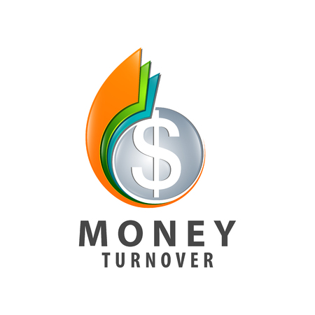 Money turnover colorful logo concept design. Symbol graphic template element vectorのイラスト素材