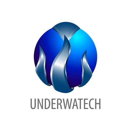 Circle sphere underwater technology logo concept design. 3D three dimensional style. Symbol graphic template element vectorのイラスト素材