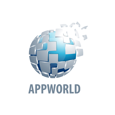 Digital sphere application technology logo concept design. 3D three dimensional style. Symbol graphic template element vectorのイラスト素材