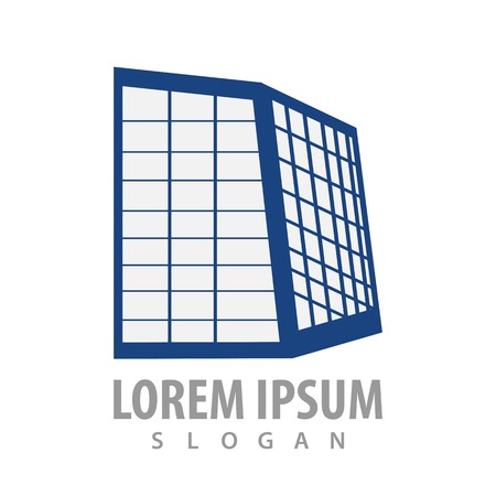 Building glass frames logo concept design. Symbol graphic template elementのイラスト素材
