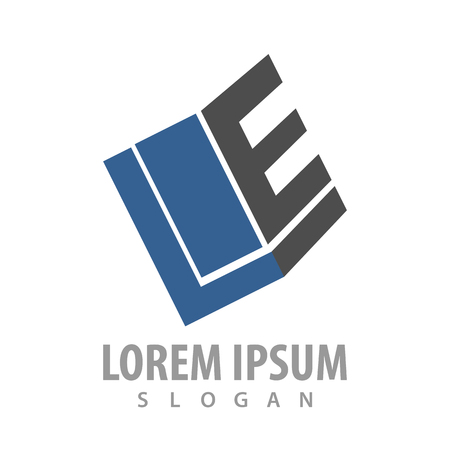 Geometric initial letter LE logo concept design. Symbol graphic template elementのイラスト素材