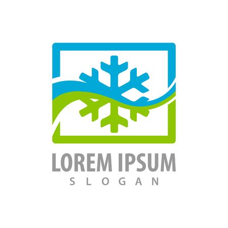 Snowflake frame logo concept design. Symbol graphic template elementのイラスト素材