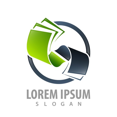 Circle rolls paper logo concept design. Symbol graphic template elementのイラスト素材