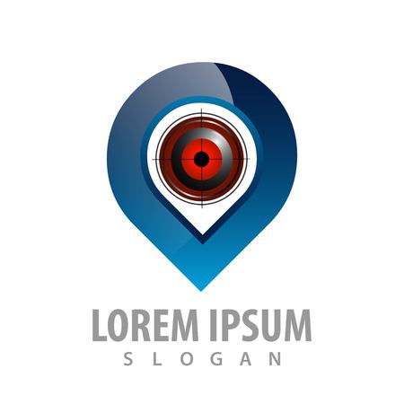 GPS tracking target logo concept design. Symbol graphic template elementのイラスト素材