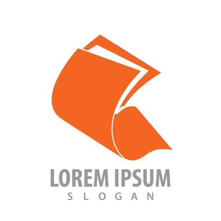 Publishing paper orange logo concept design. Symbol graphic template elementのイラスト素材