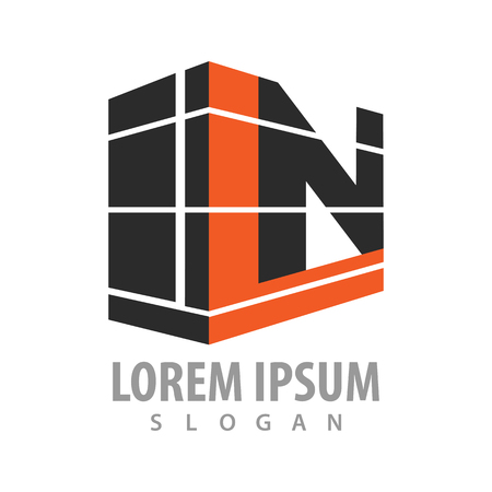 Construction initial letter N logo concept design. Symbol graphic template elementのイラスト素材