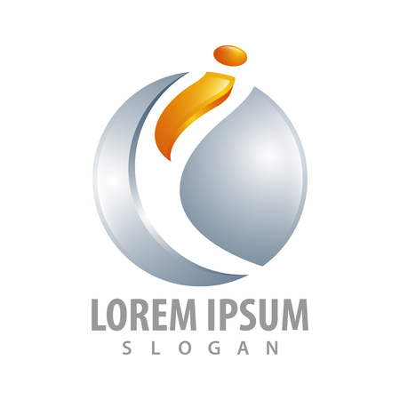 Initial letter i sphere logo concept design. Symbol graphic template elementのイラスト素材