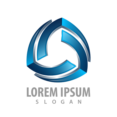 3d triangle shield logo concept design. Symbol graphic template elementのイラスト素材
