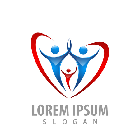 Family love logo concept design. Symbol graphic template elementのイラスト素材