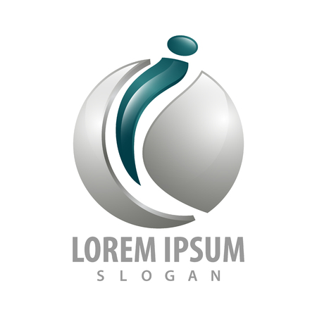 Initial letter i sphere logo concept design. Symbol graphic template elementのイラスト素材