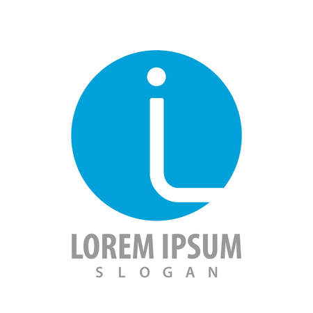 Circle blue initial letter IL logo concept design. Symbol graphic template elementのイラスト素材
