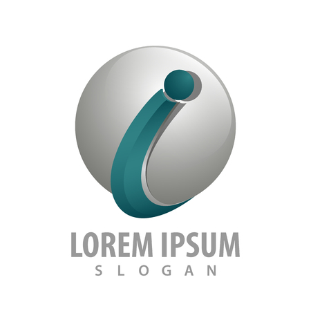Initial letter i sphere logo concept design. Symbol graphic template elementのイラスト素材