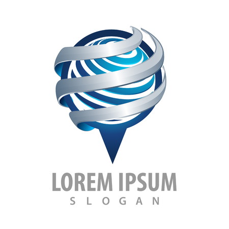 Pin navigation  logo concept design. Symbol graphic template elementのイラスト素材